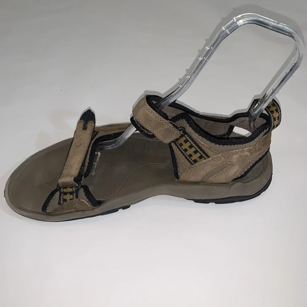 Teva 6571 Sandals Shoes Mens Size 14 Brown Suede Hook & Loop Hiking Outdoor